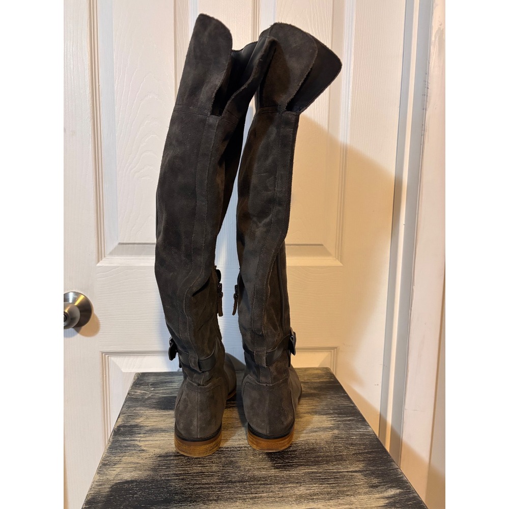 Franco Sarto Crimson Wide Calf Over The Knee Suede Boots Grey 9.5M WC - Picture 4 of 8